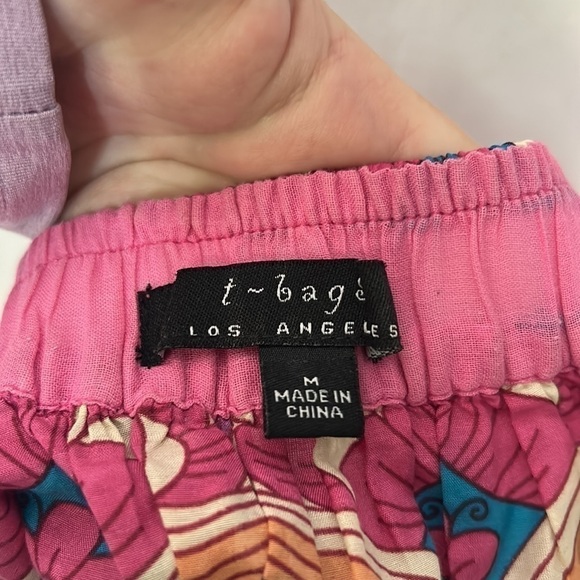 T-BAGS Los Angeles Vibrant Print Halter Tunic silk/cotton blend - Picture 3 of 6